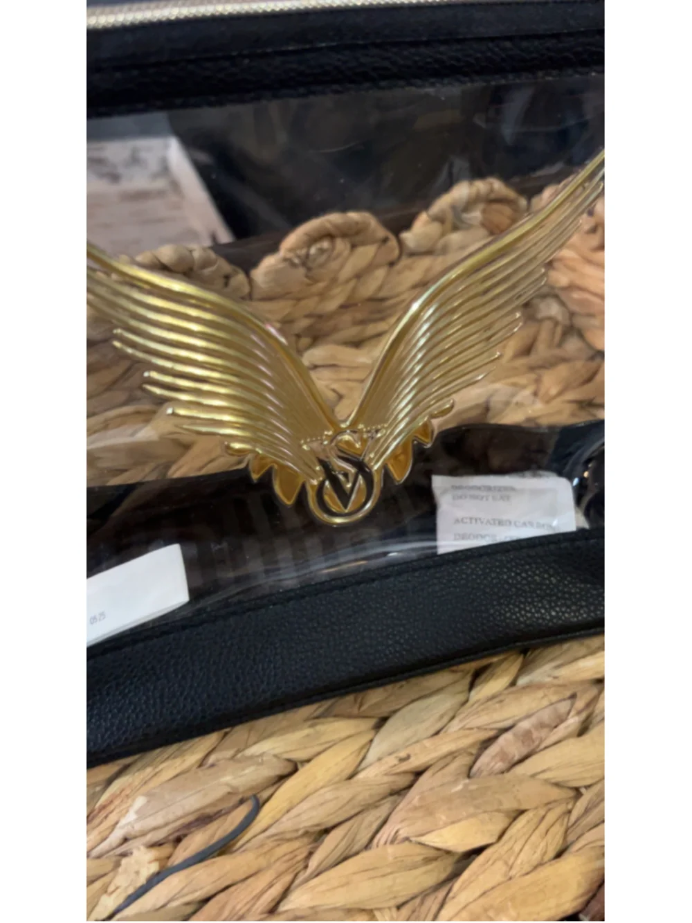 Women's Victoria's Secret Cosmetic Bag One Size Black Gold